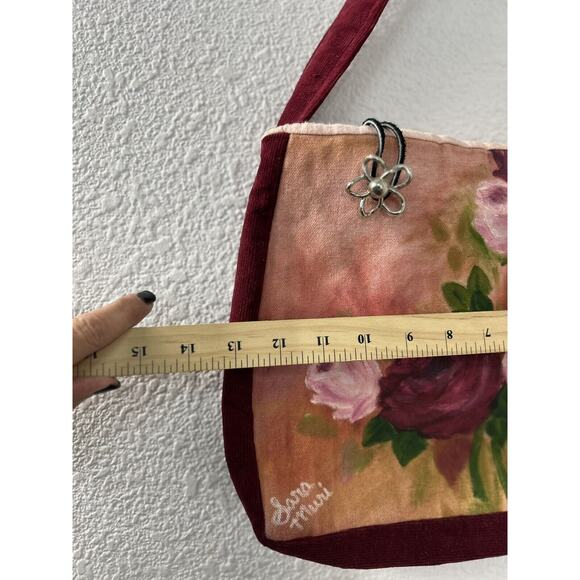 Vintage Hand Painted Womans Handbag Purse Signed Floral Bloomcore Granny‎ Mature - Picture 4 of 7